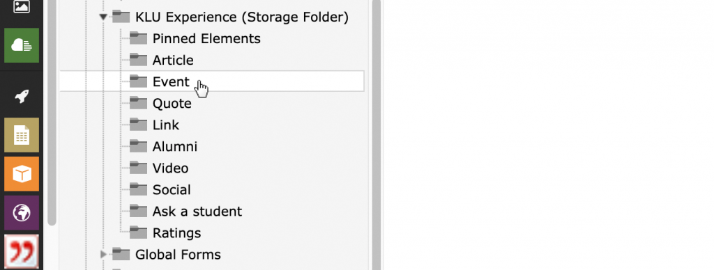 Click the event folder