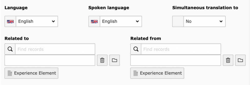 Language settings