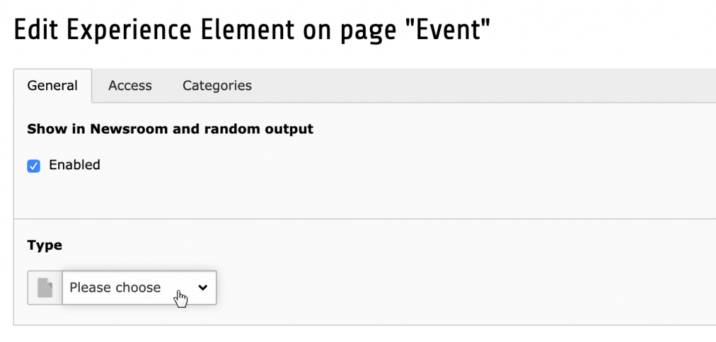 Select Type Event
