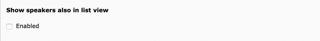 Show speakers also in list view
